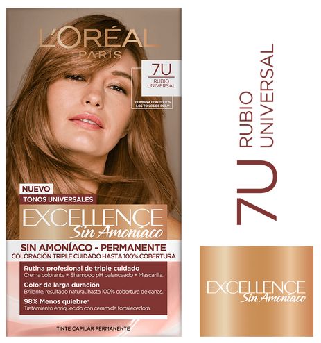 Loreal Tintura Excellence Sin Amoníaco 7U Rubio Universal Loreal Paris